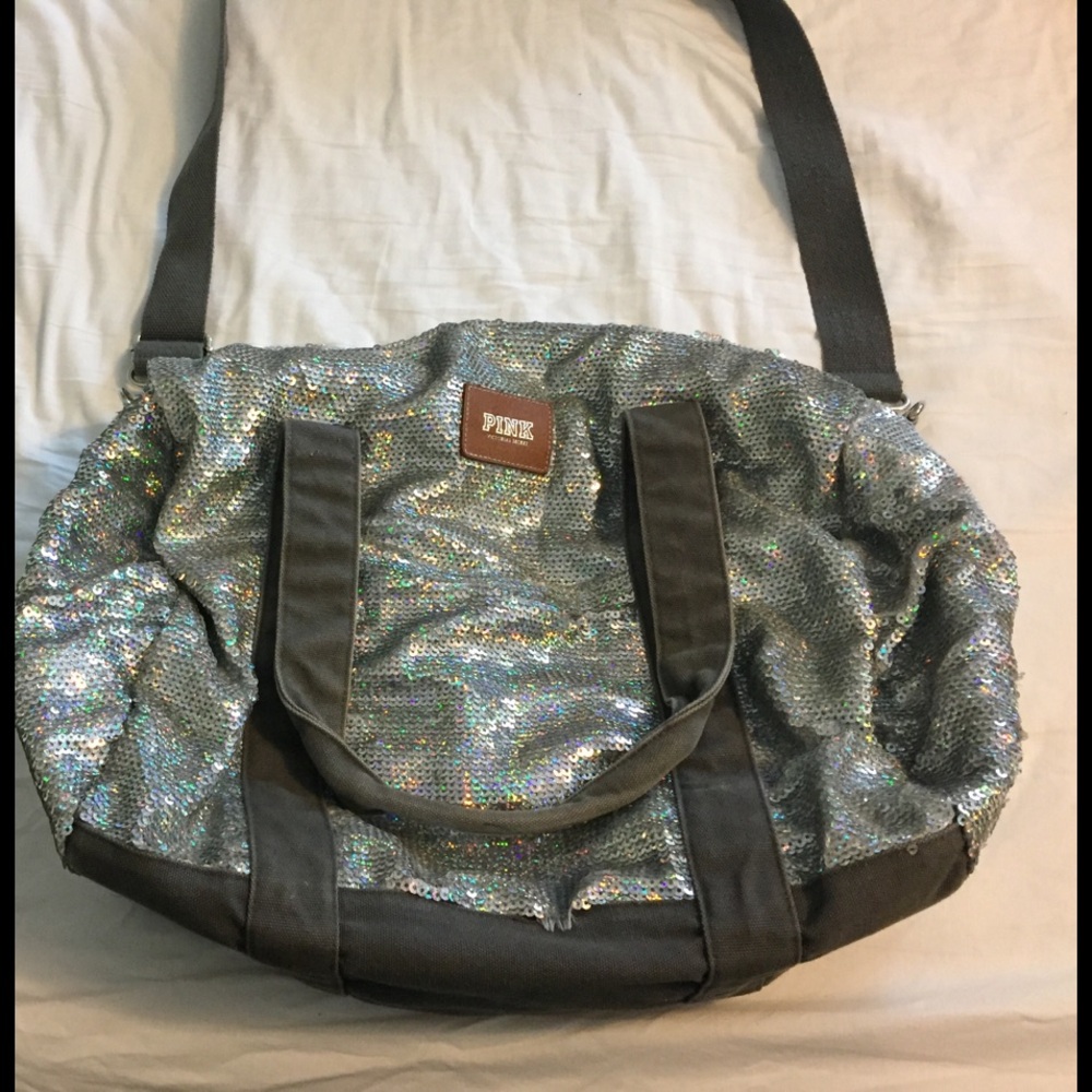 VS PINK - Silver Bling Duffel Bag